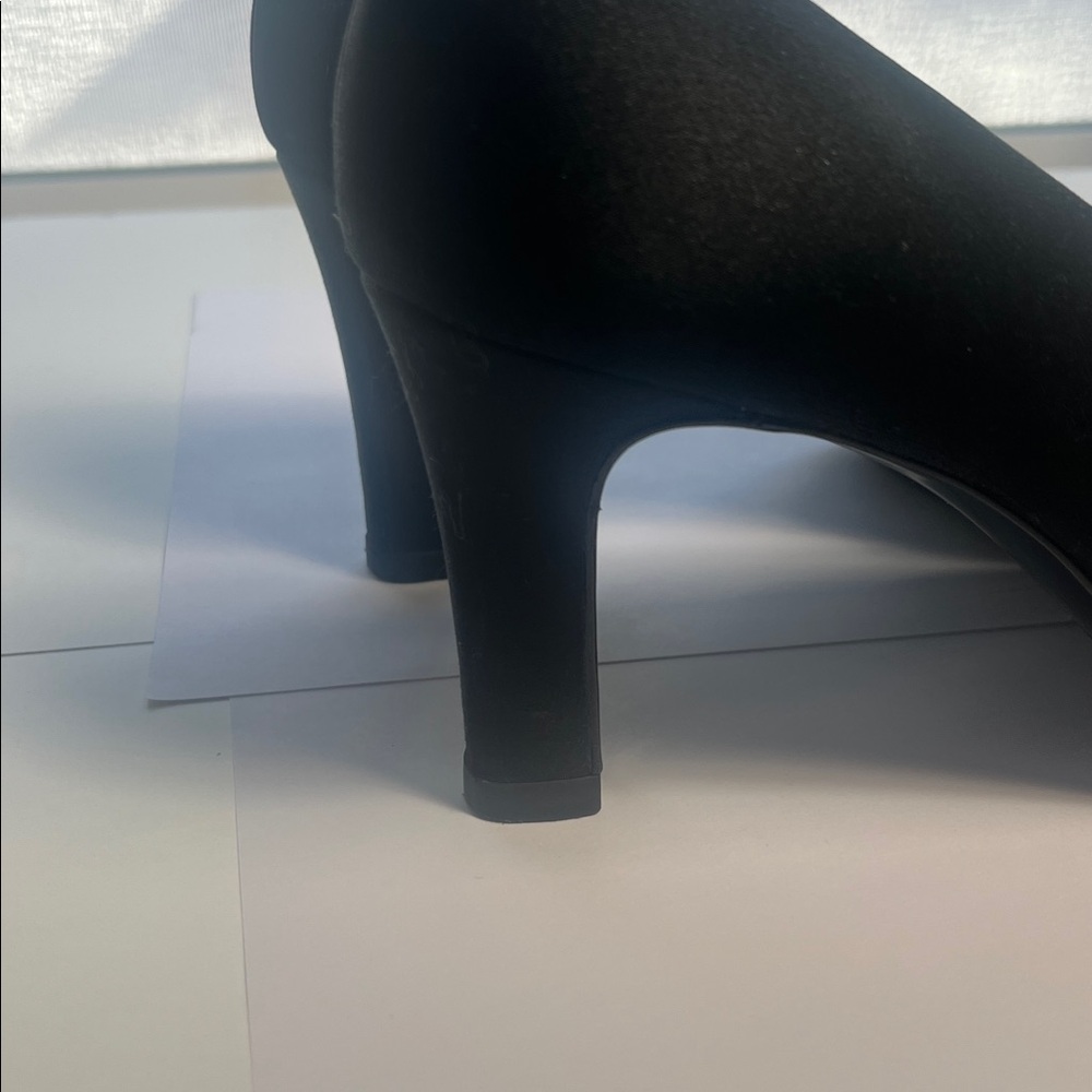 CHANEL Vintage CC Lovo Silk Black Pumps High Heel Shoes - Picture 11 of 15
